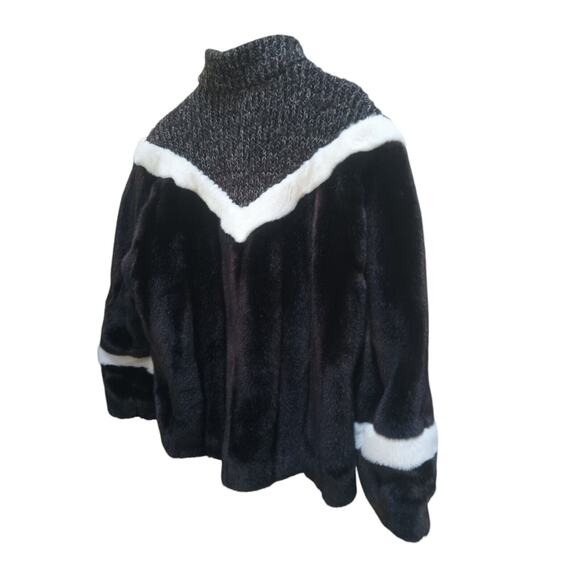 Vintage 80s Jacket Faux Fur Womens Size XL Brown Heavy Knit Union Made - Picture 5 of 13